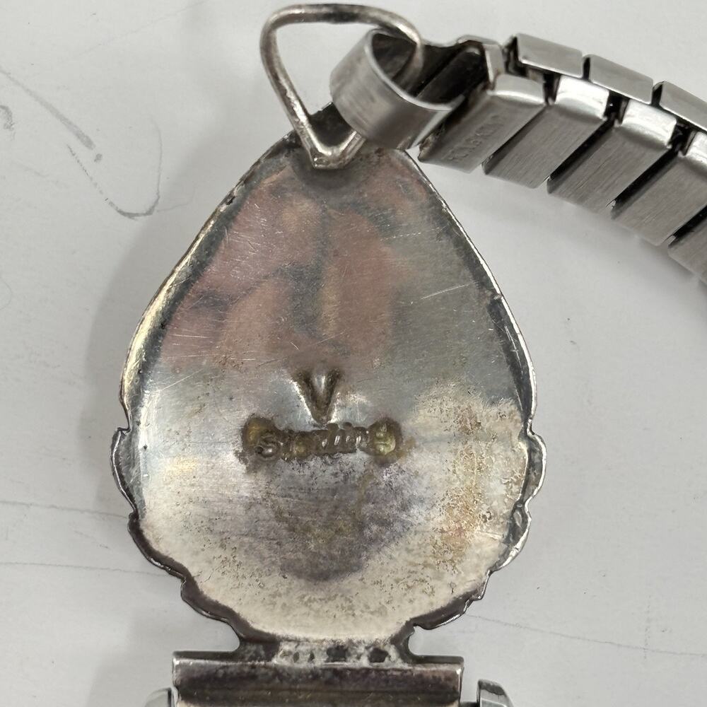 Vtg Seiko Quartz Watch Sterling Silver Turquoise Watch Tips Southwestern Navajo - Picture 2 of 13